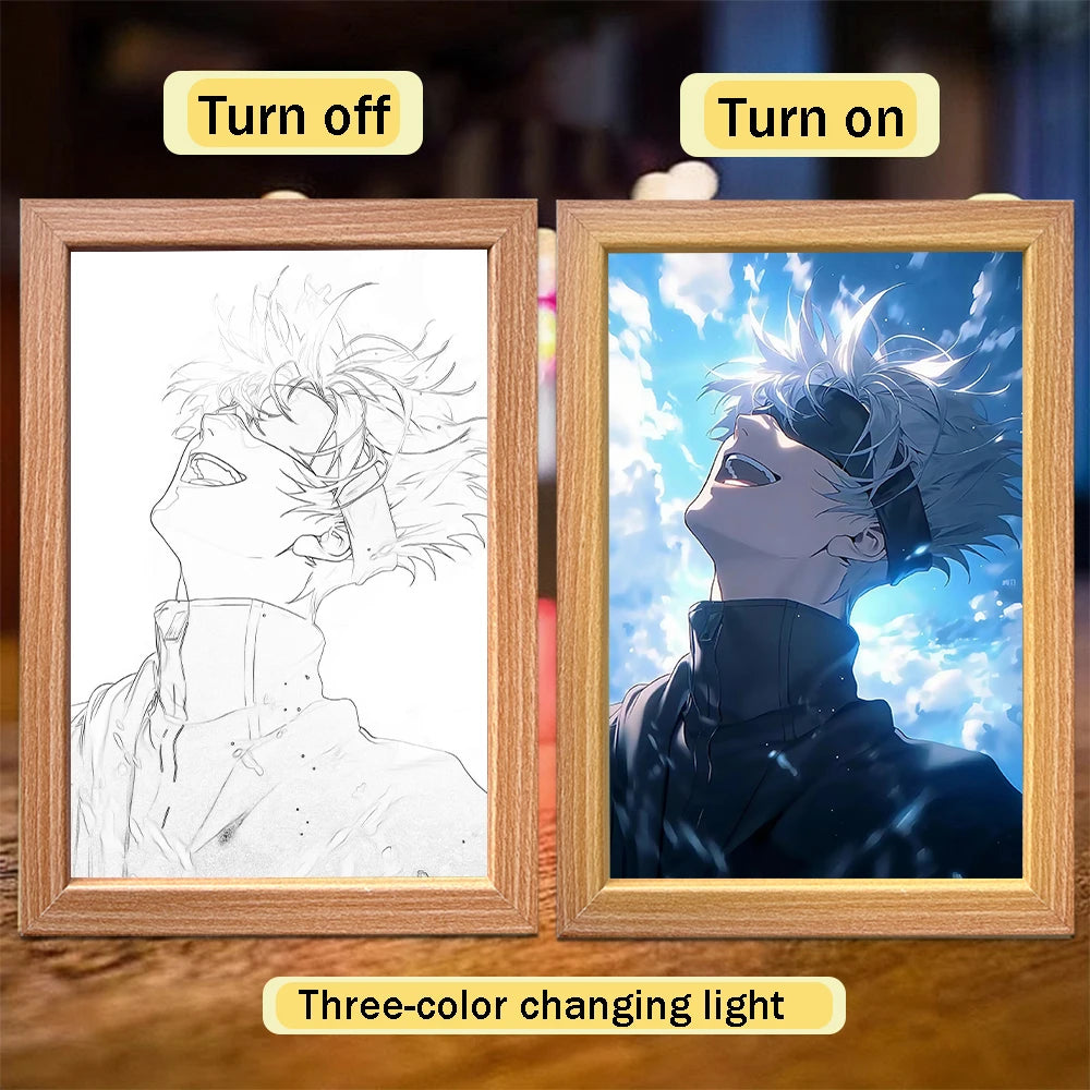 Satoru Gojo LED Light Frame – Jujutsu Kaisen Anime Decor