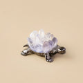 Handcrafted Natural Crystal Turtle Figurine | Alloy Base Décor