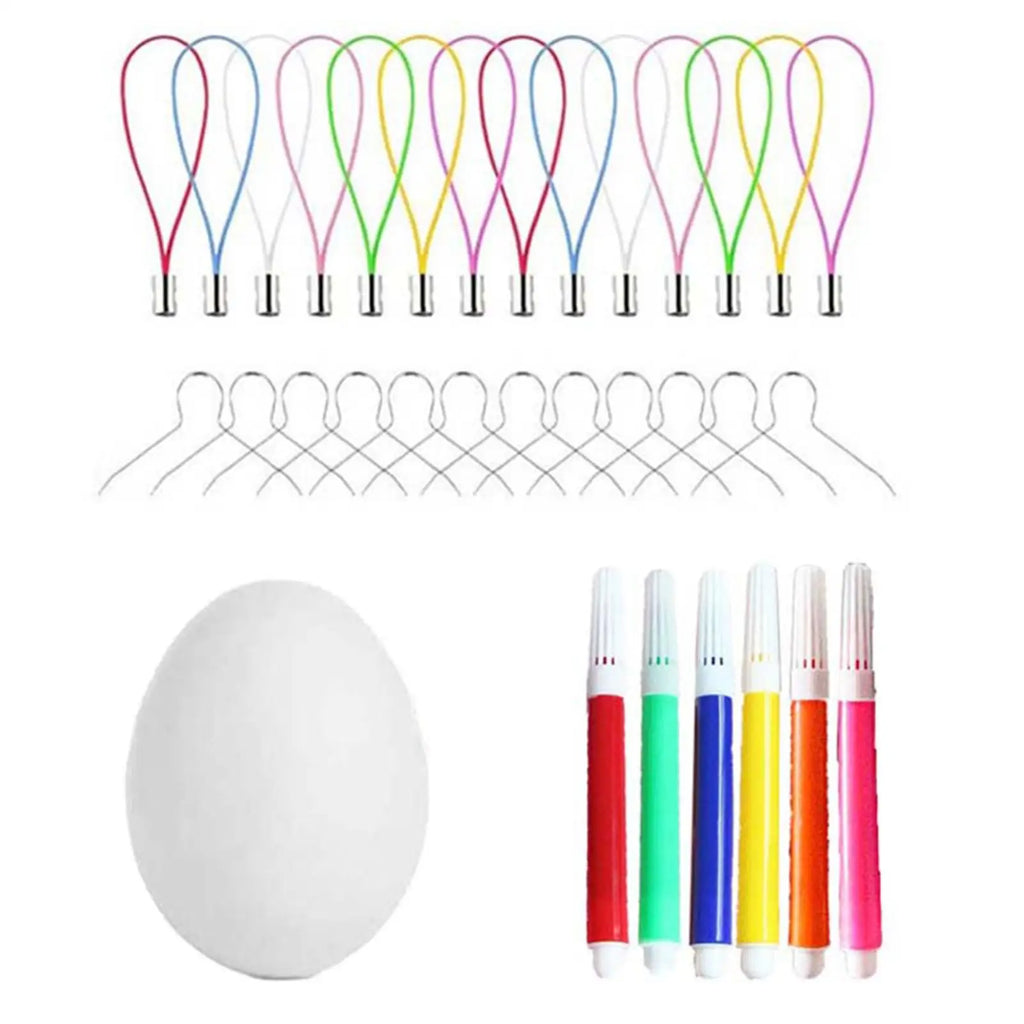 DIY Paintable Easter Egg Kit – 50 Blank Eggs, Pens & Straps