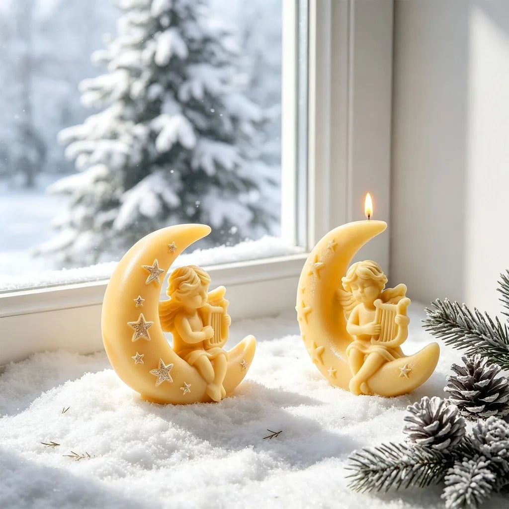 Star Moon Angel & Moon Castle Silicone Candle Mold Set