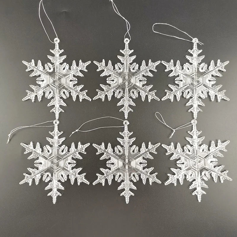 Snowflake Ice Strip Pendants – DIY Christmas Tree Ornaments 6pk