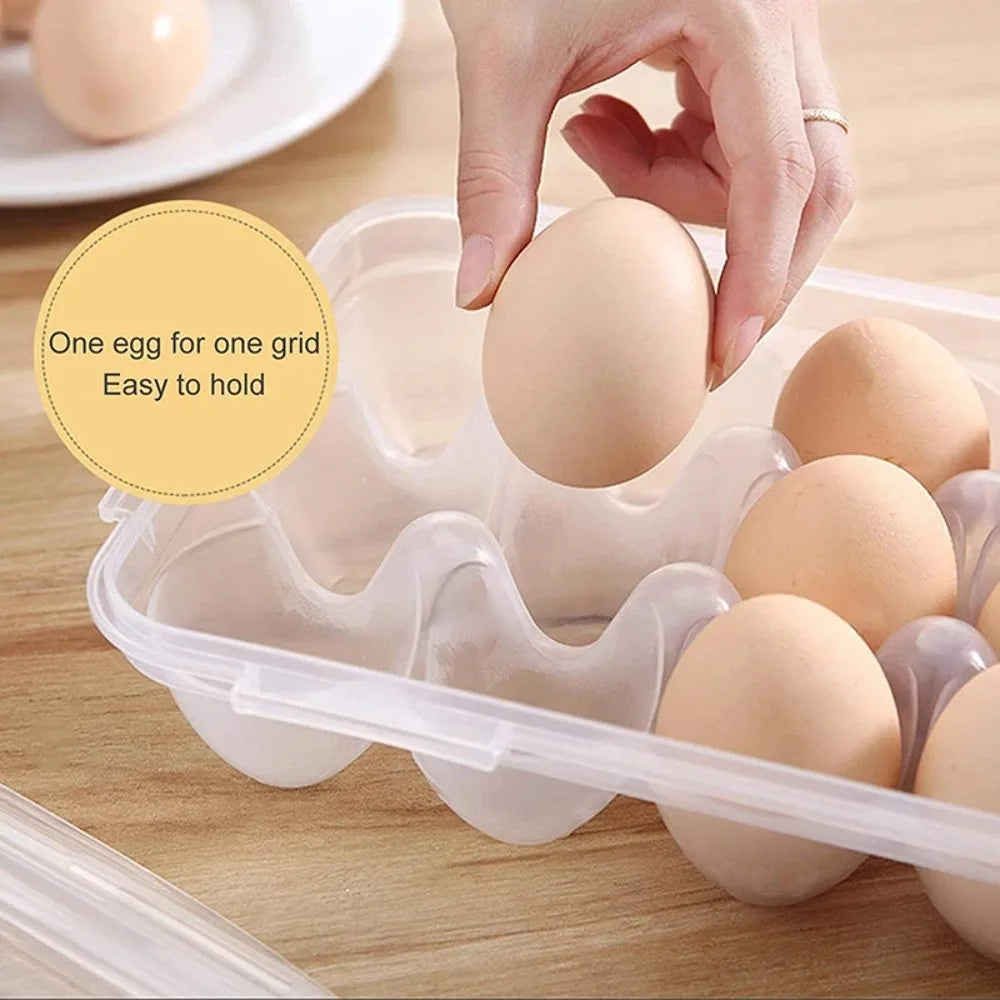 Transparent Egg Storage Box with Lid | 10 & 18 Grid Organizer