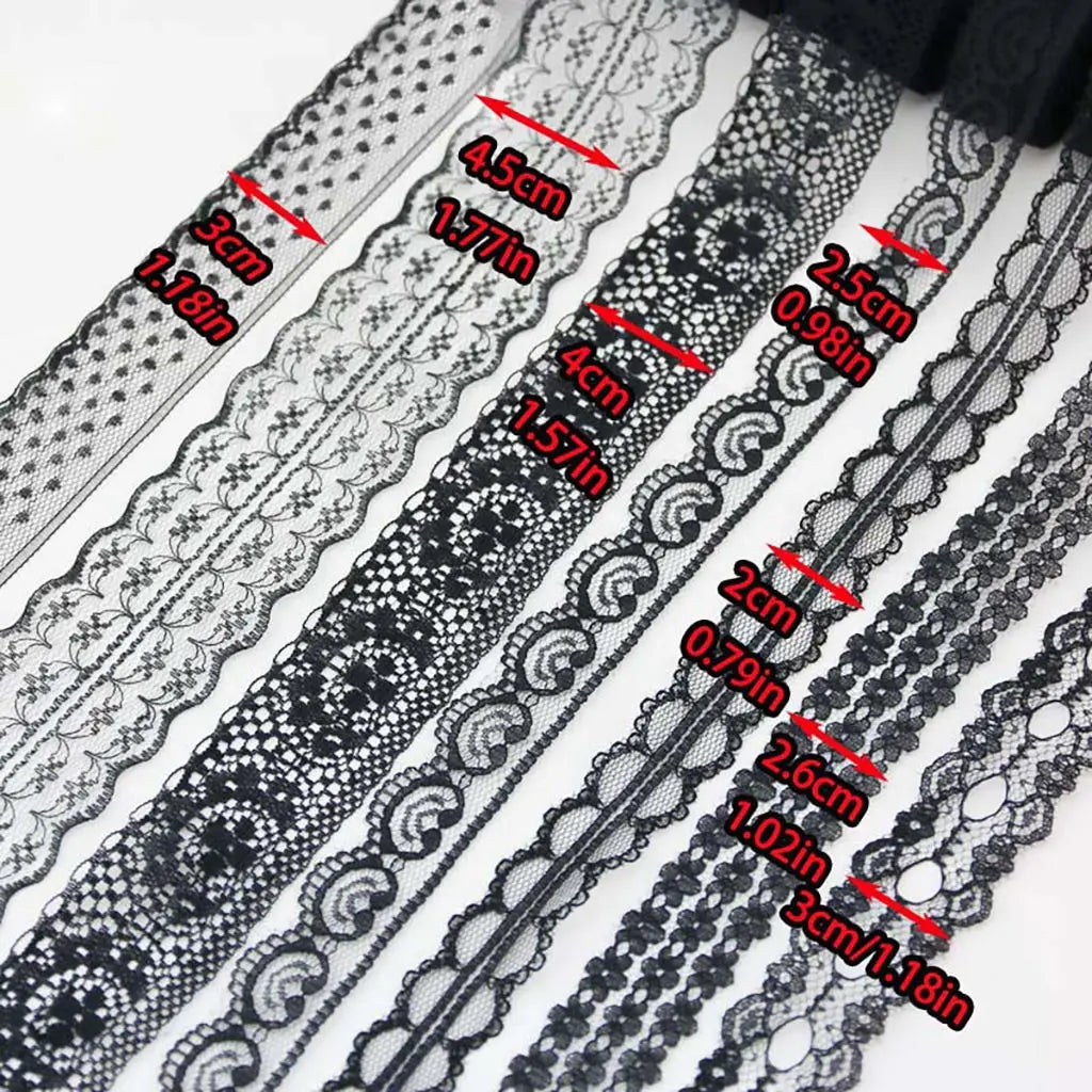 Black Lace Fabric Ribbon 10 Yards – Gift Wrap & Craft Trim