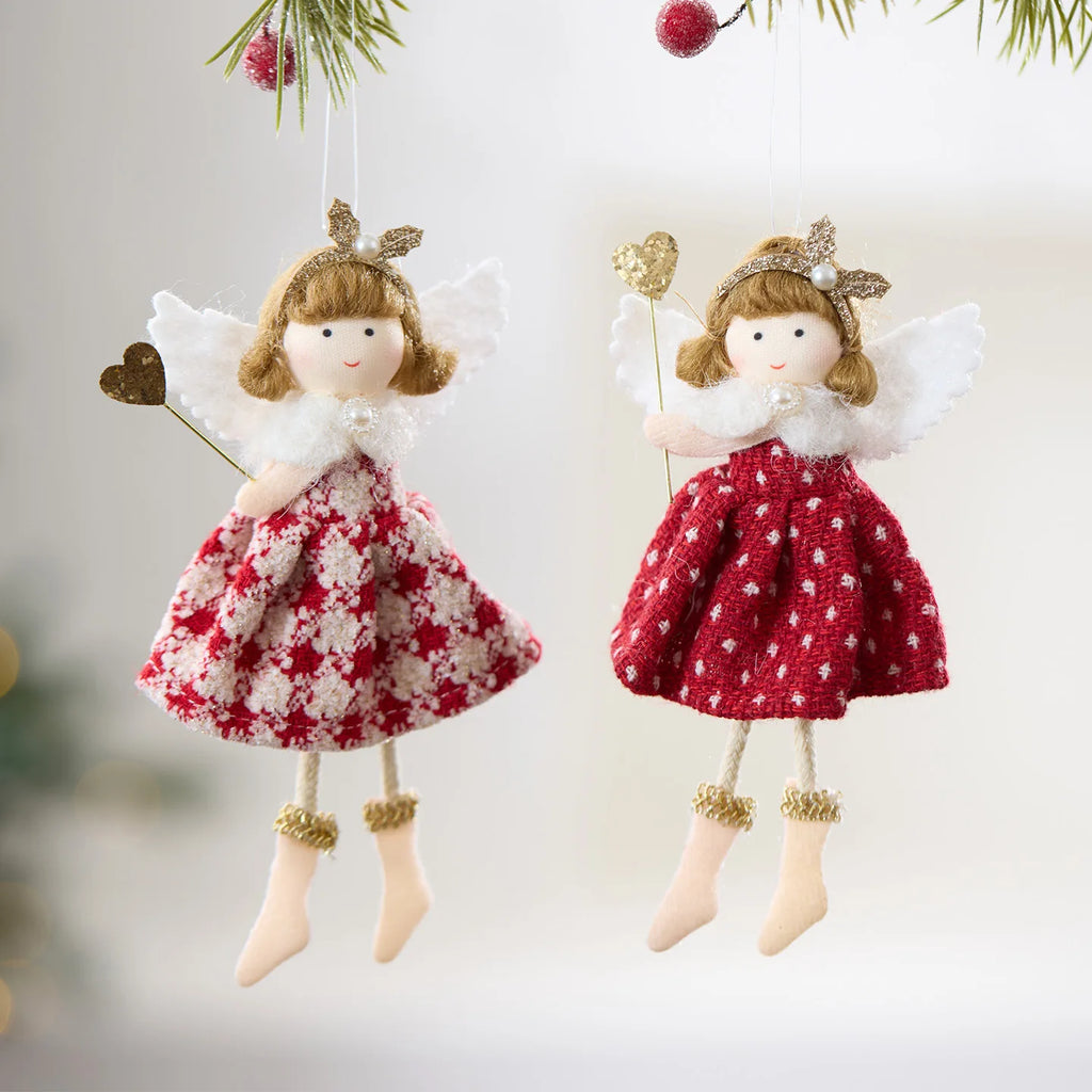 Angel Girl Christmas Tree Ornament – Fabric Doll Pendant