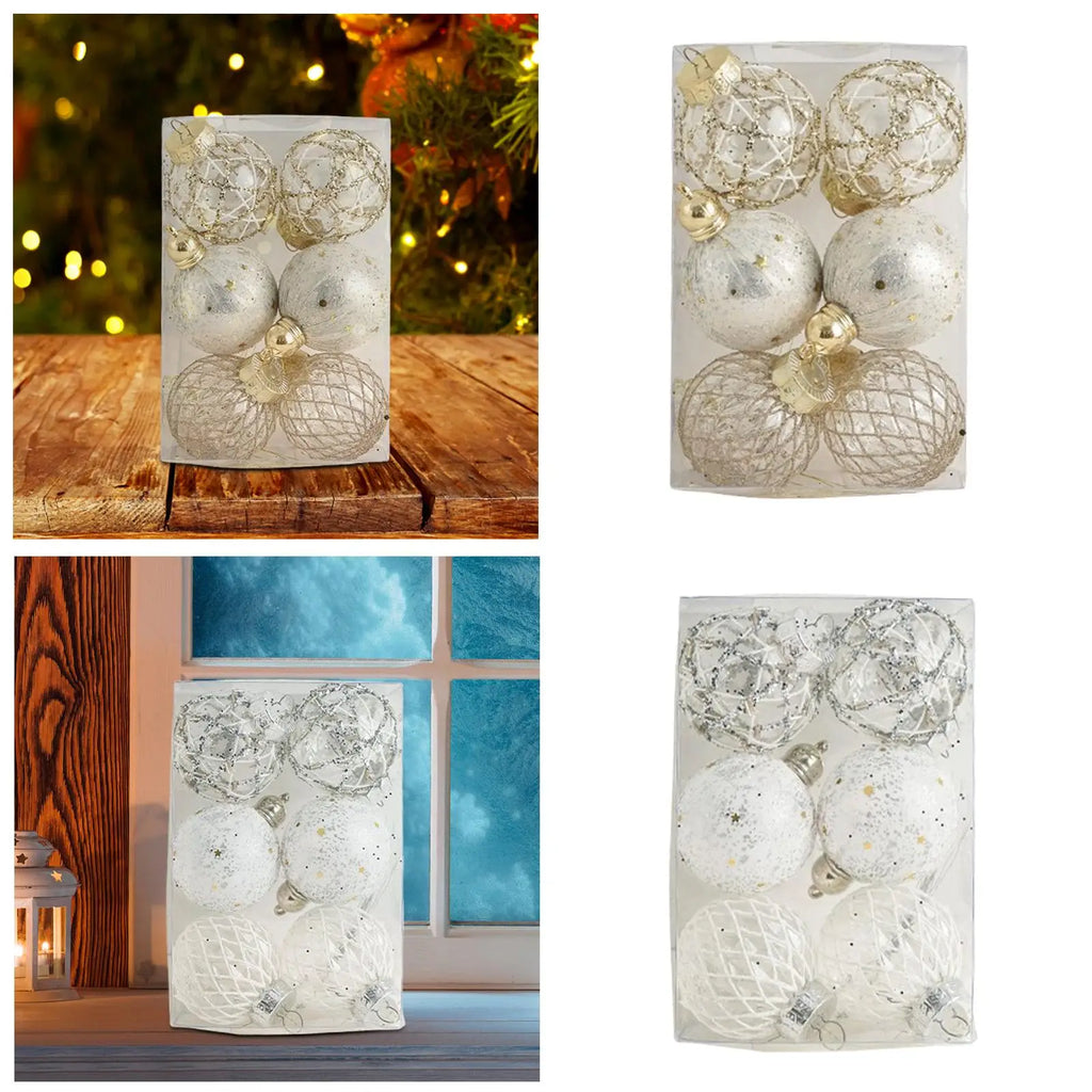 Shatterproof Christmas Ball Ornaments Set of 6 – 6cm Glitter