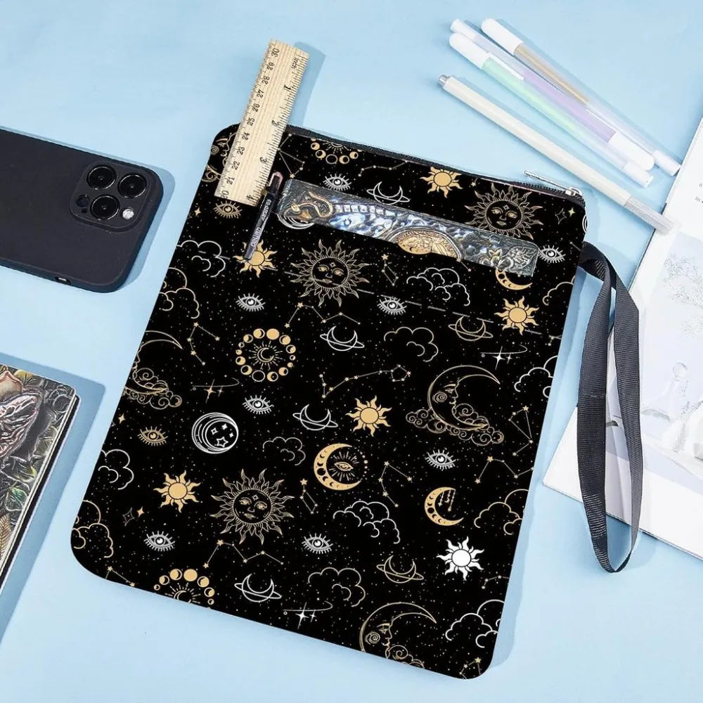 Washable Fabric Book Sleeve with Zipper – Flower Leaf Design
