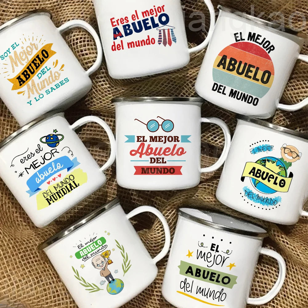 Best Grandpa Enamel Camping Mug – Grandfather Gift Mug