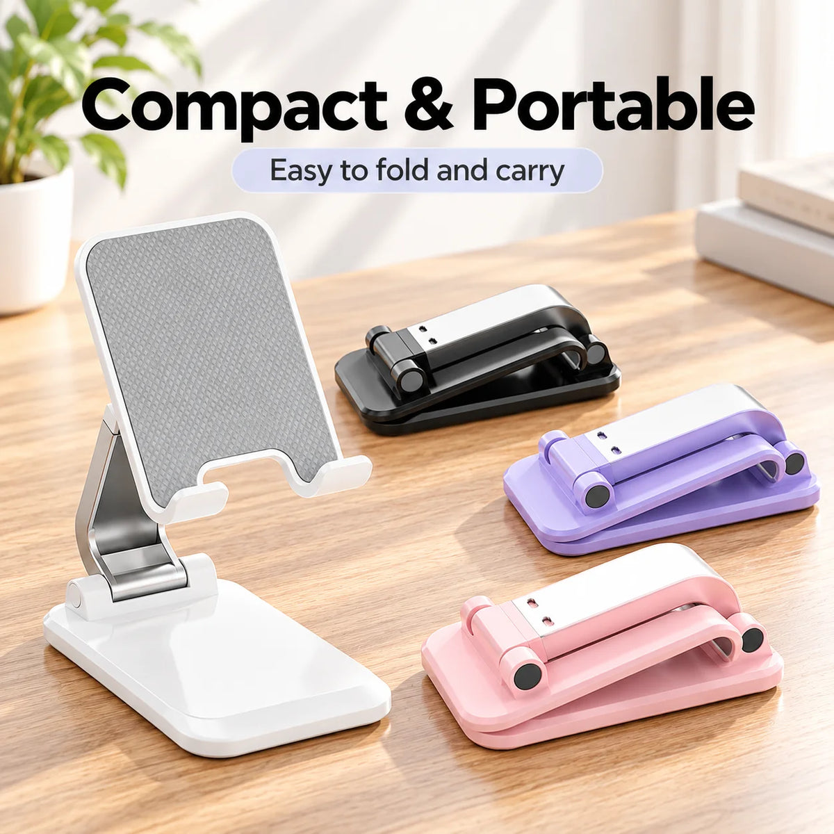 Adjustable Foldable Phone Stand – Anti-Slip Desktop Holder