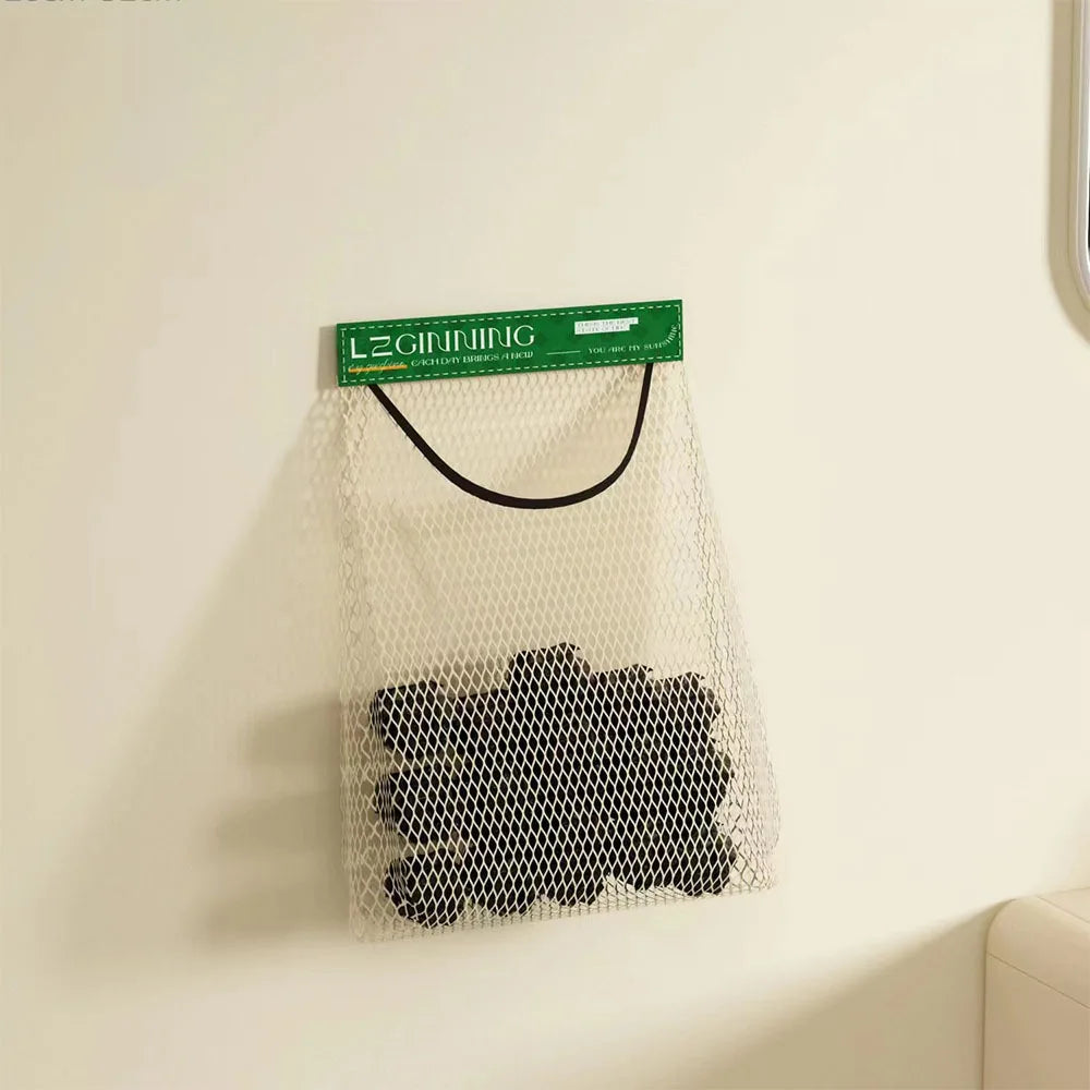 Wall-Mounted Hanging Mesh Bag for Fruit & Vegetable Storage