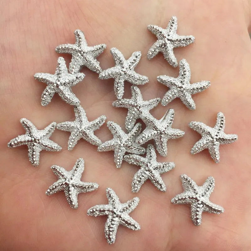 60pcs Resin Star Flatback Embellishments – Gold & Silver DIY