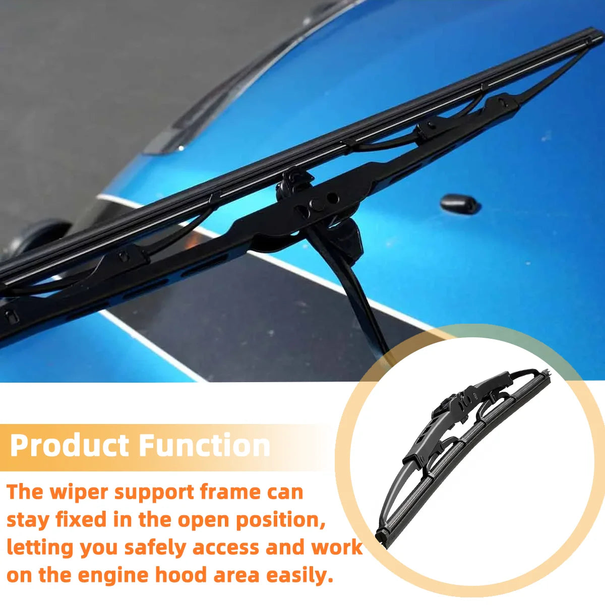 Universal Wiper Blade U/J Hook Metal Frame | 14"–24" Sizes