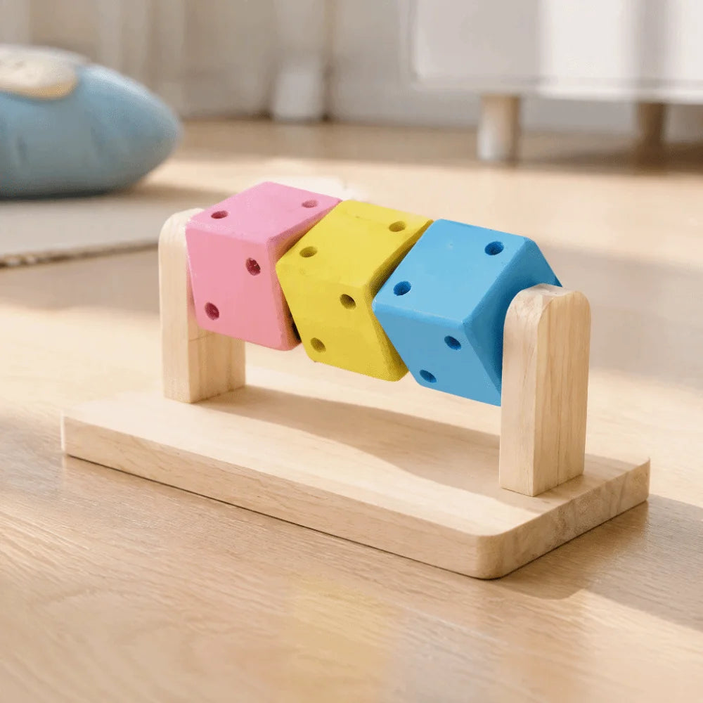 Wooden Rotatable Chew Toy for Hamsters & Small Pets