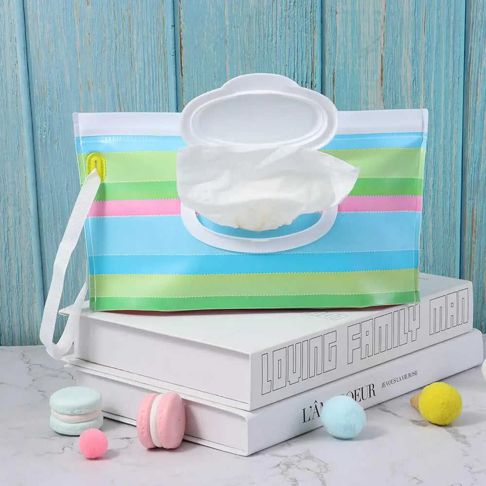 Flip Cover Wet Wipes Bag with Snap-Strap | Portable Pouch