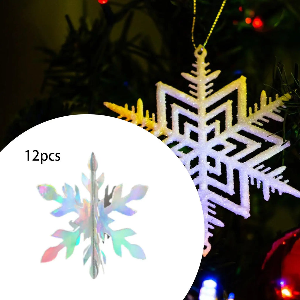 3D Paper Snowflake Christmas Ornaments Set of 12 – Multicolor