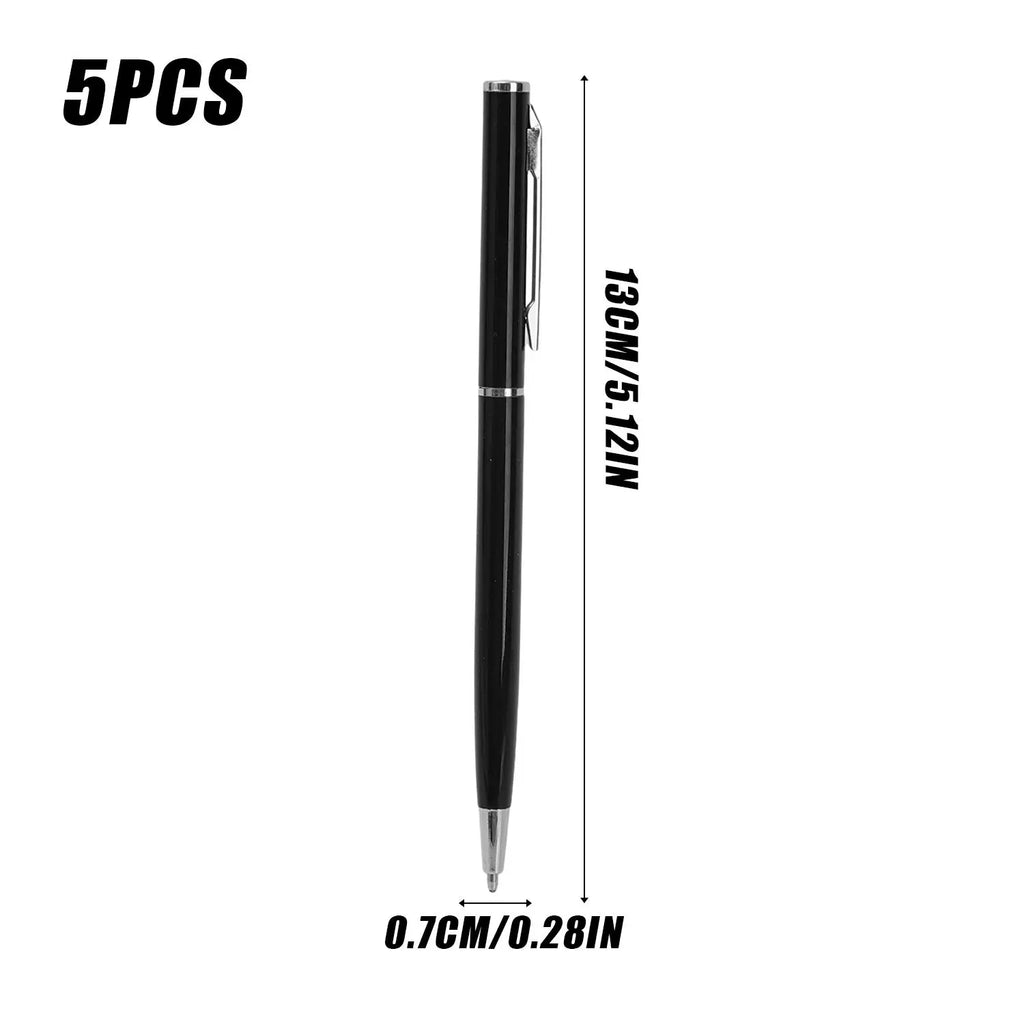 5-Pack Rotatable Metal Ballpoint Pens | Office & Gift Set