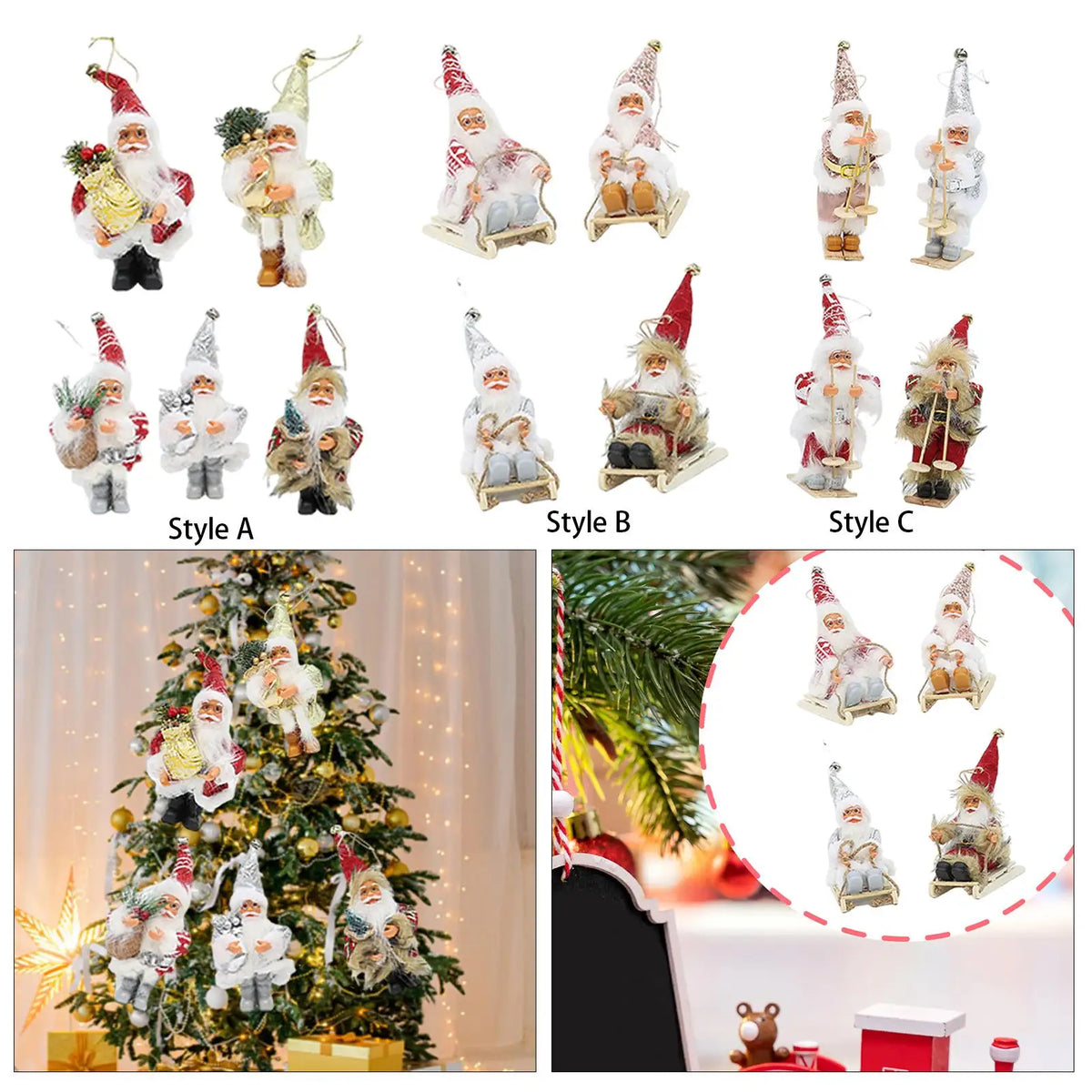 Santa Claus Hanging Pendants – Christmas Tree Ornaments Set