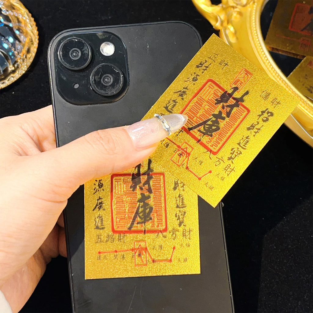 Mini Lucky Gold Foil Stickers – Phone, Laptop & Home Décor