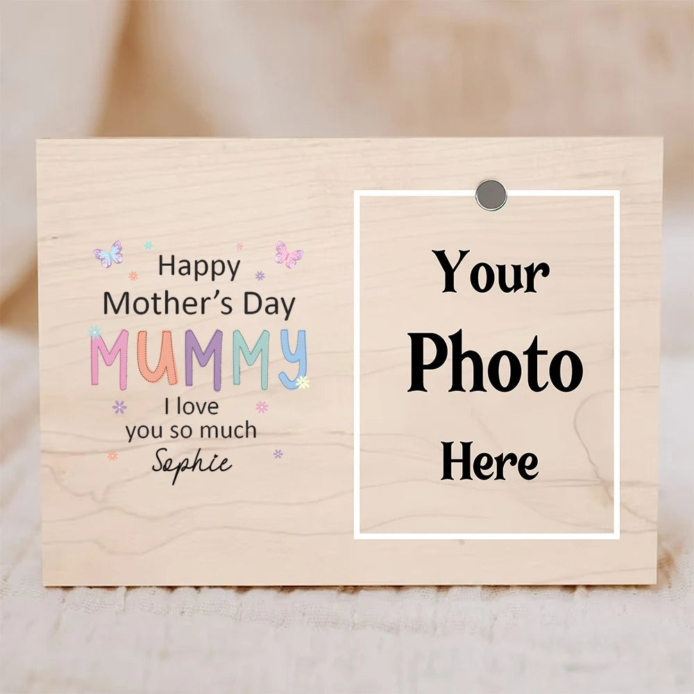 Personalised Wood Photo Frame – Custom Mother's Day Gift