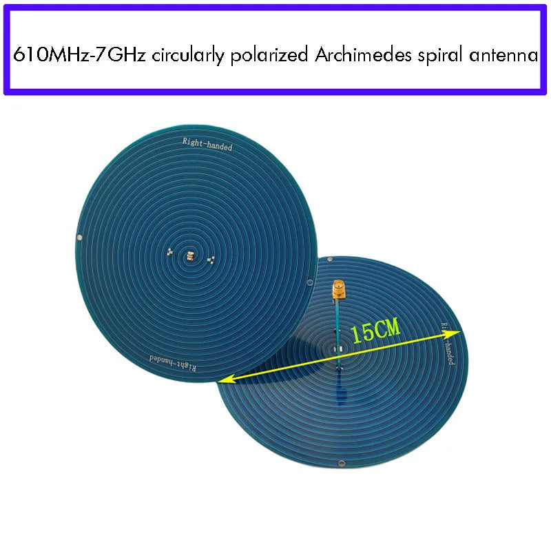 UWB Archimedean Spiral Antenna 0.6–7GHz Circular Polarization