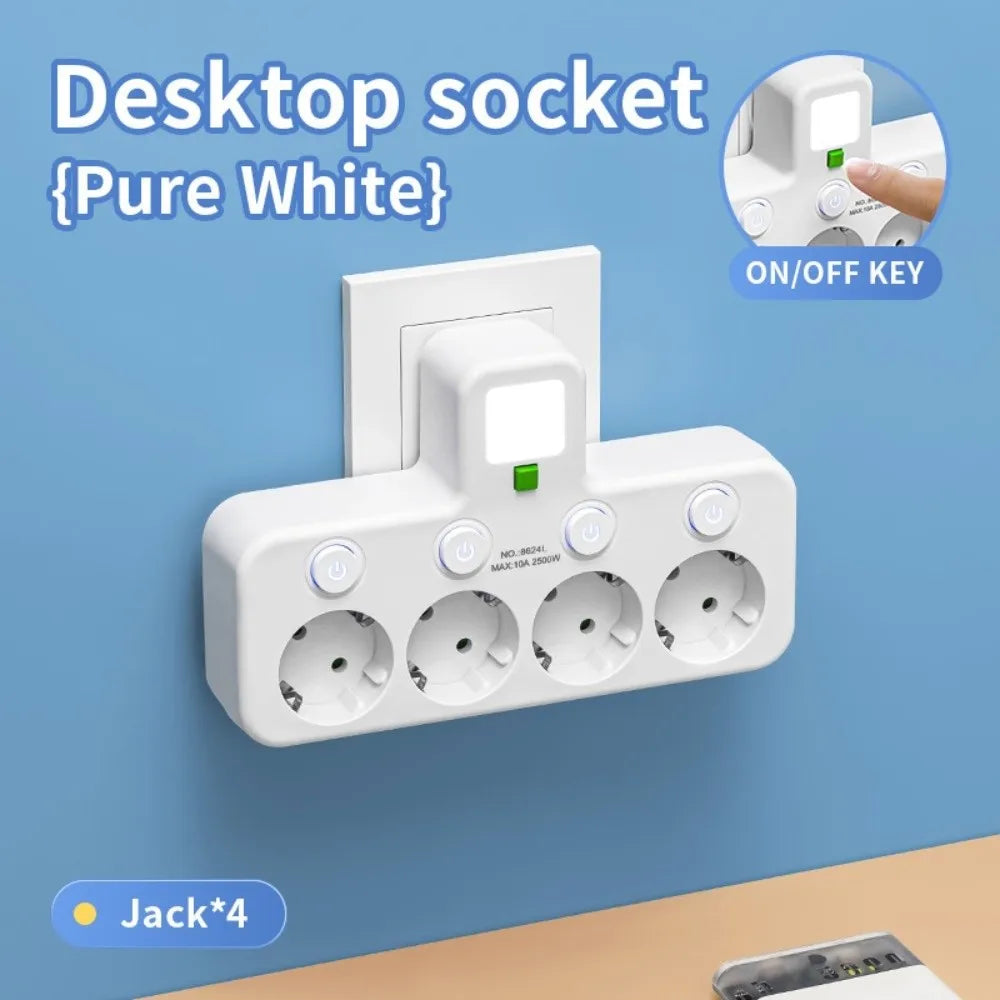 EU Wall Socket 2–5 Plugs with USB Type-C Ports | 2500W