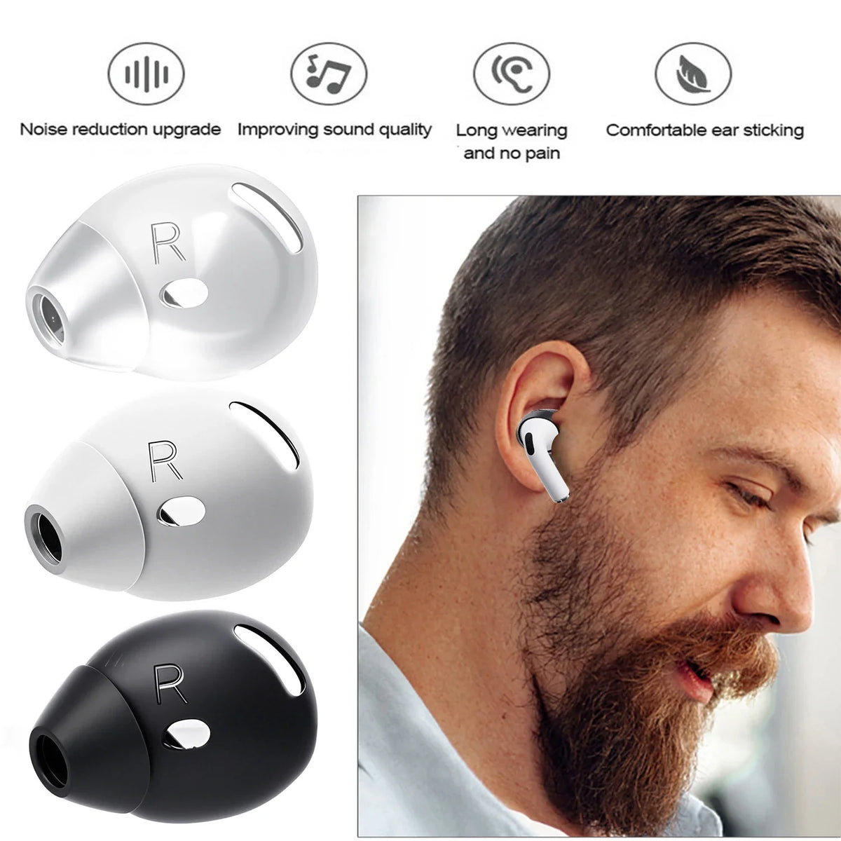 Silicone Earbud Covers for AirPods 4 – Drop Protection