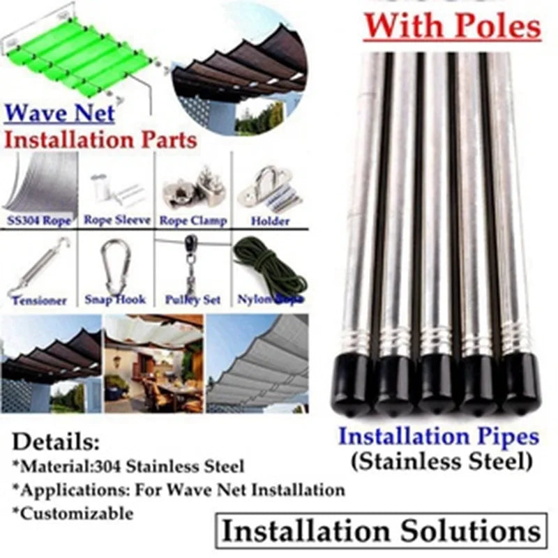Retractable Wave Sunshade Canopy – Waterproof UV Block
