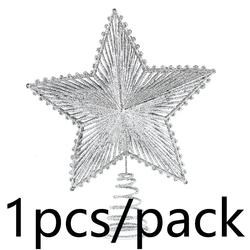 Sequin Star Christmas Tree Topper – Gold, Silver & Red