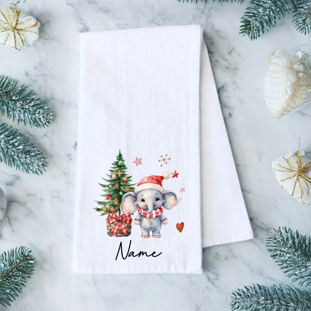 Personalized Christmas Tea Towel – Custom Holiday Kitchen Gift