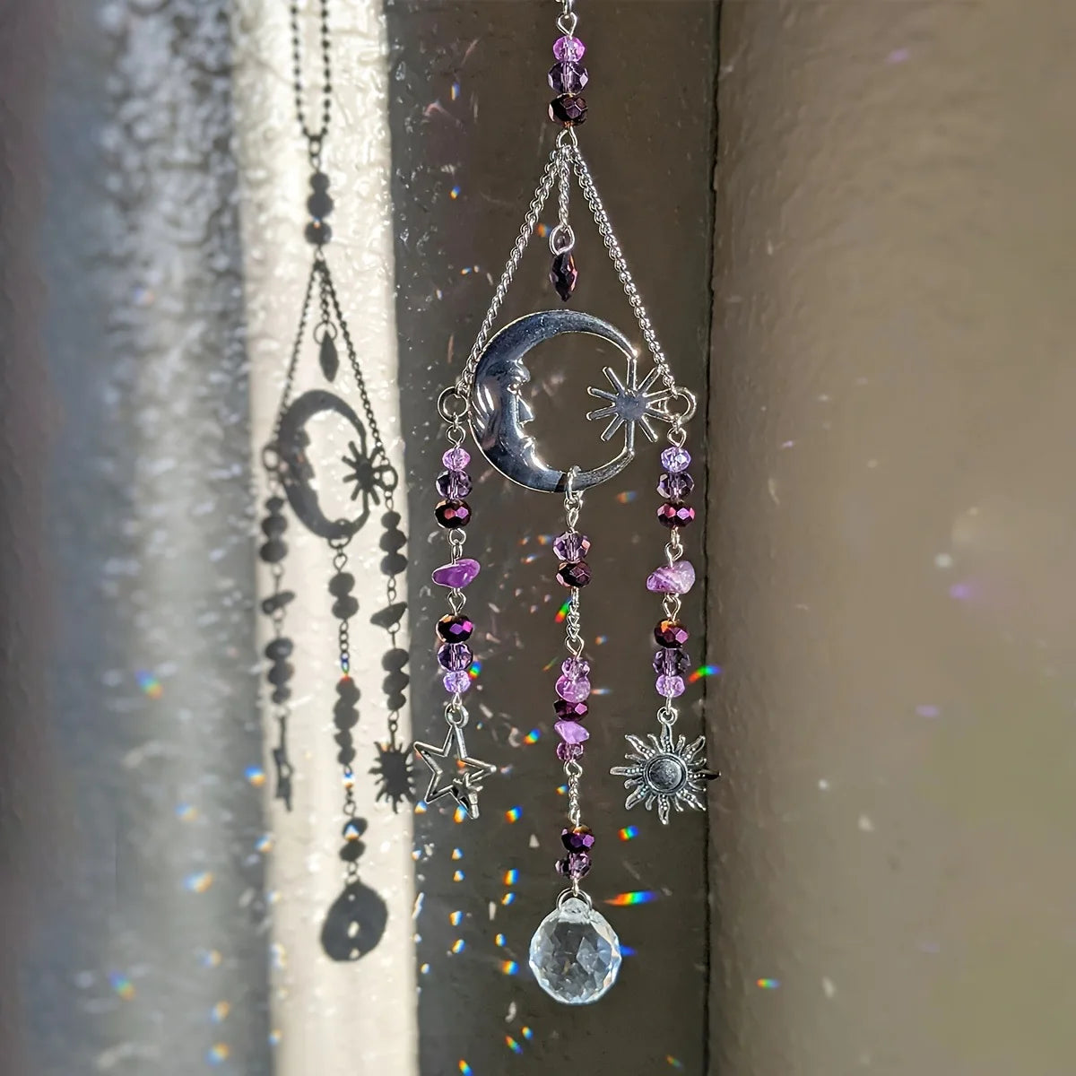 Crystal Moon Goddess Sun Catcher Pendant | Home Decor