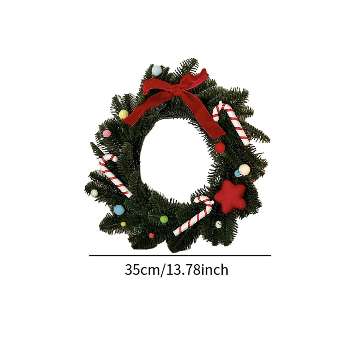 Multicolor Artificial Christmas Wreath 35cm | Door & Wall Decor