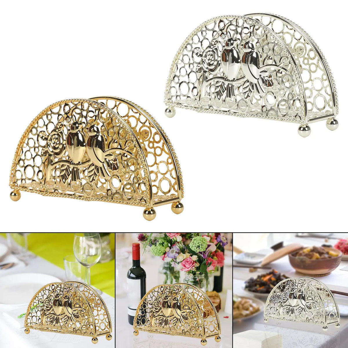 Kesoto Metal Iron Hollow Tissue Paper Holder & Organizer