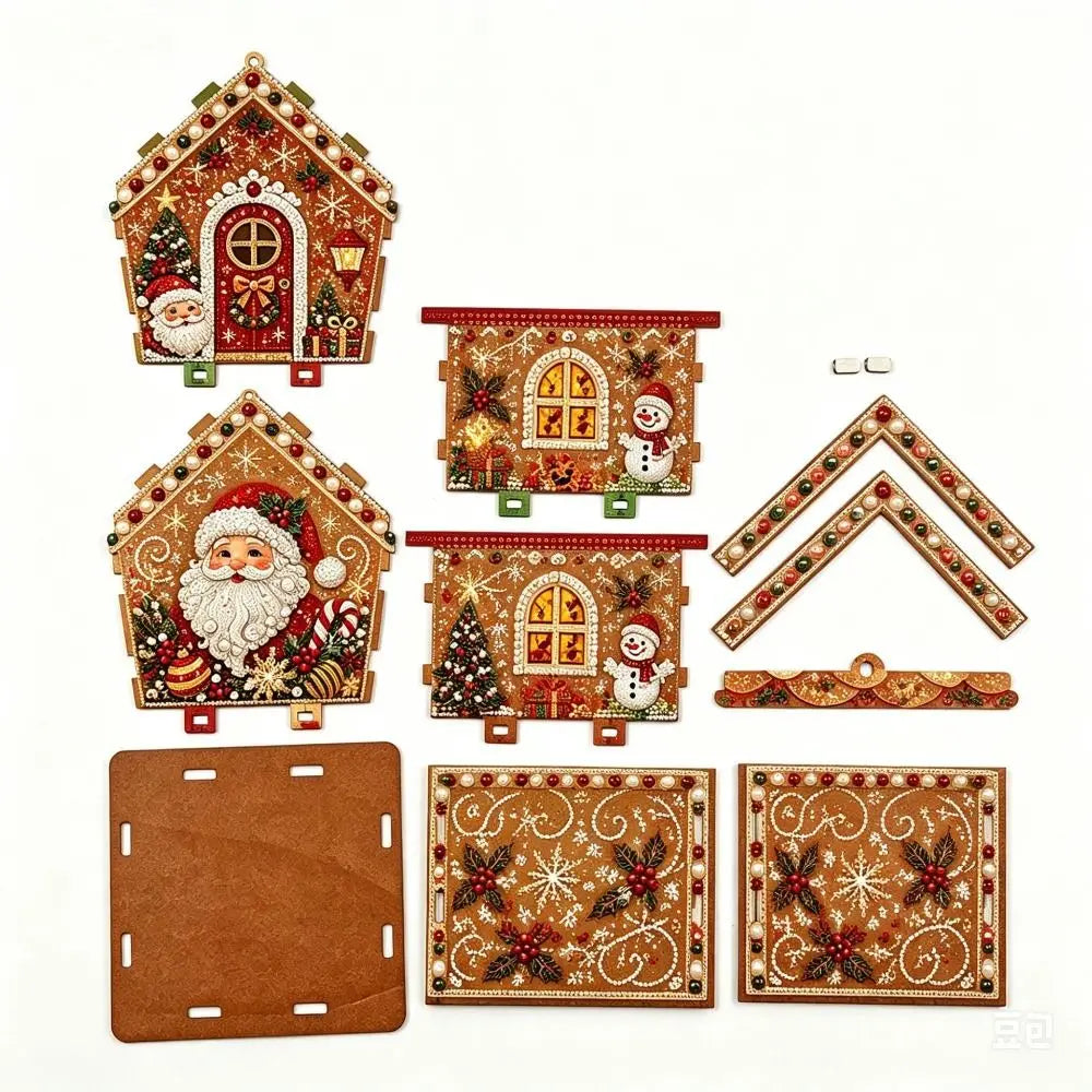 3D Wooden House DIY Pearl Bead Art Kit – Holiday Home Decor