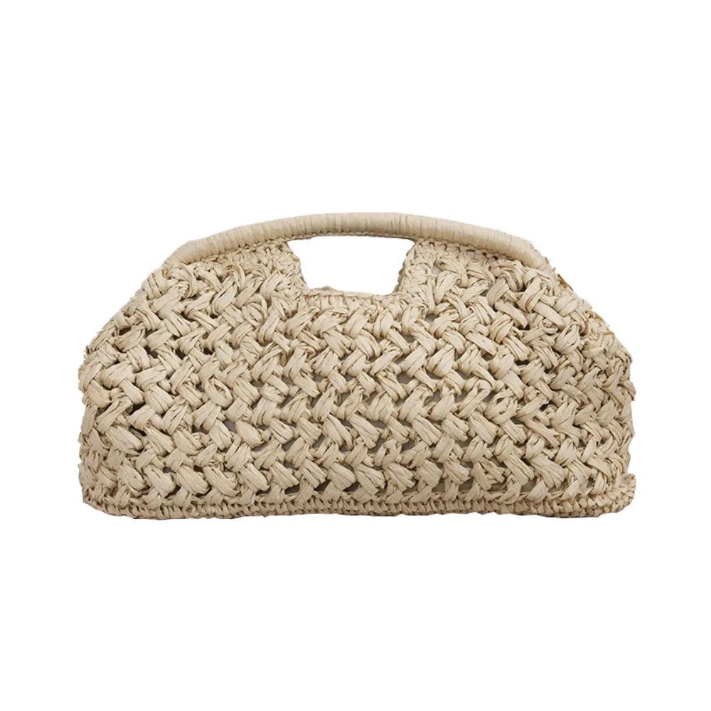Women's Woven Straw Clutch Bag – Large Beach Handbag