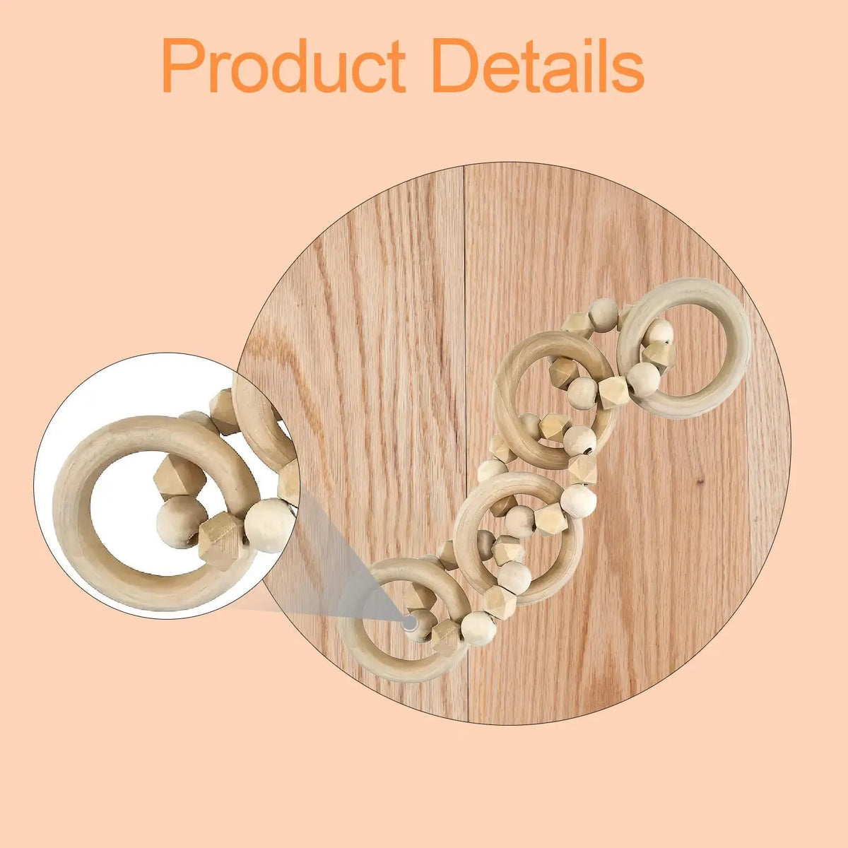 Natural Wood Chain Link Centerpiece | Rustic Home Decor