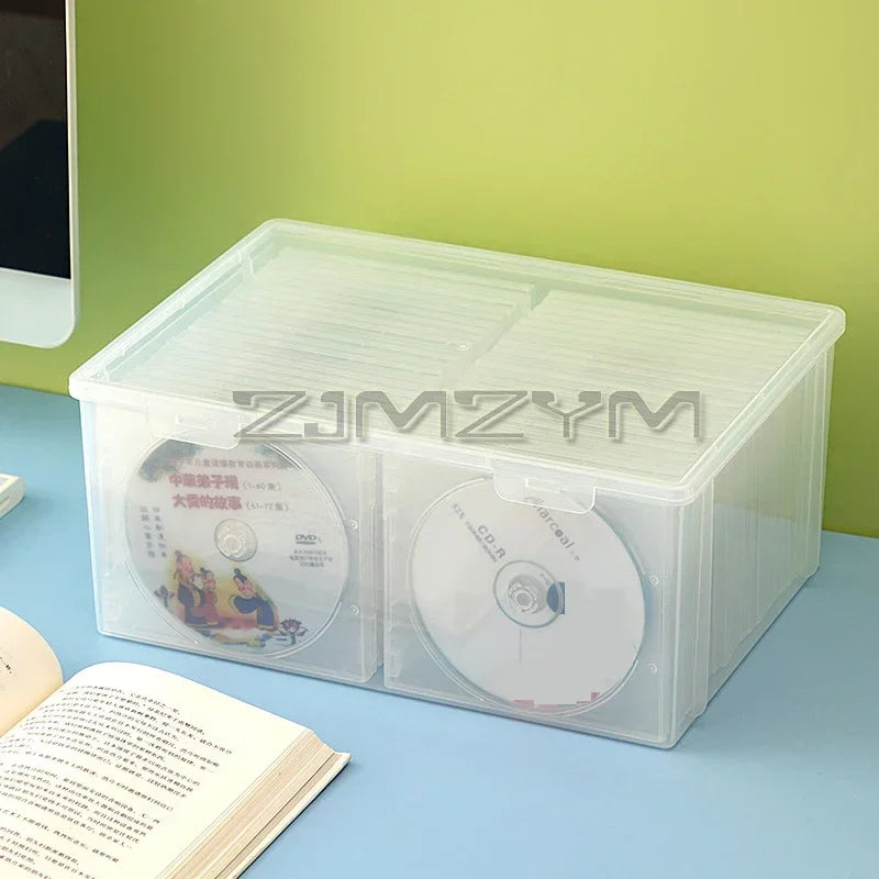 Transparent CD DVD Storage Box – Large Dustproof Organizer