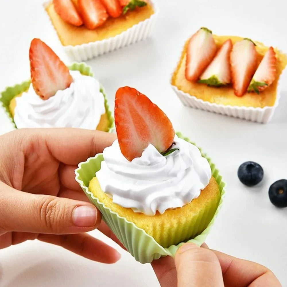 12-Piece Silicone Muffin Cups – Nonstick Cupcake & Bento Dividers