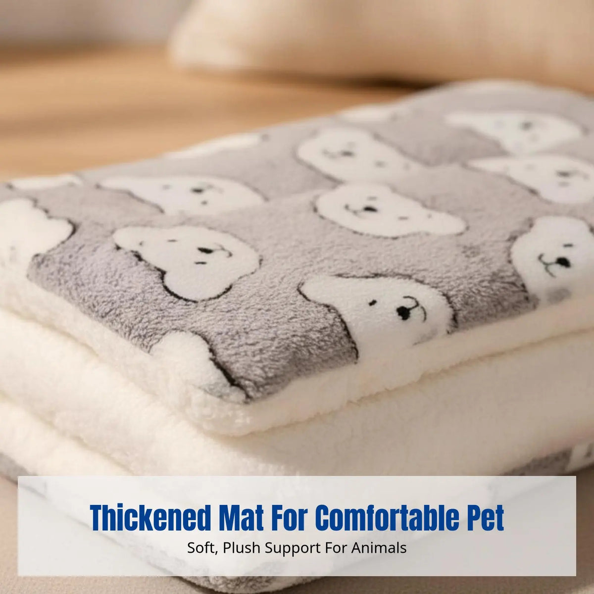 Warm Fleece Rabbit Bed Mat – Waterproof Double-Sided Pet Pad