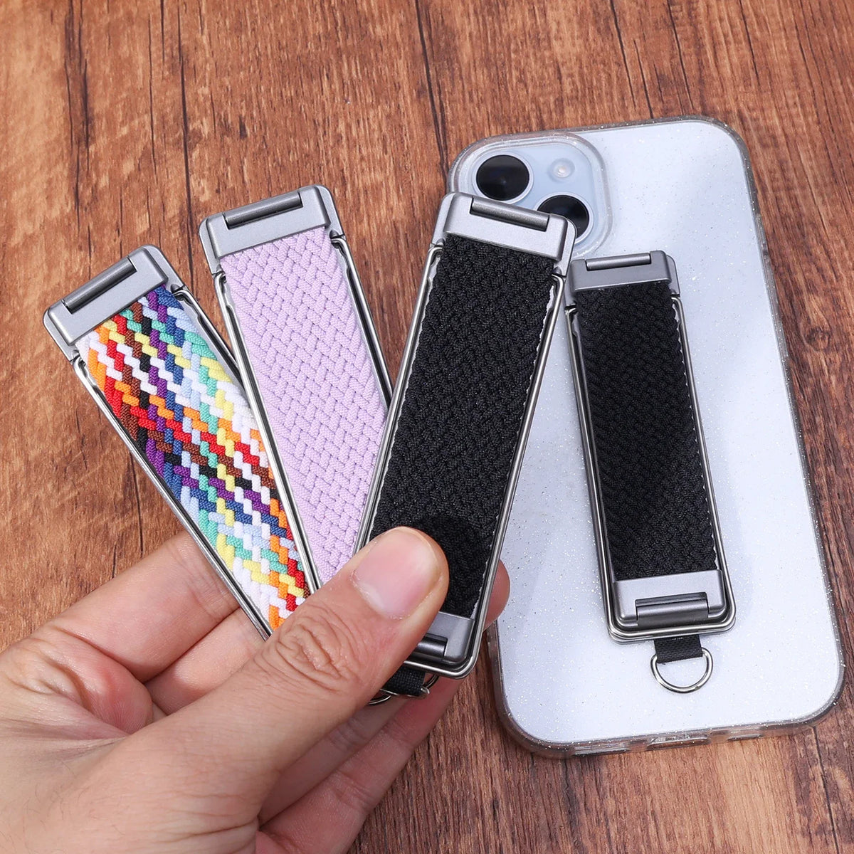 Ultra Thin Foldable Phone Ring Stand & Wrist Strap Holder