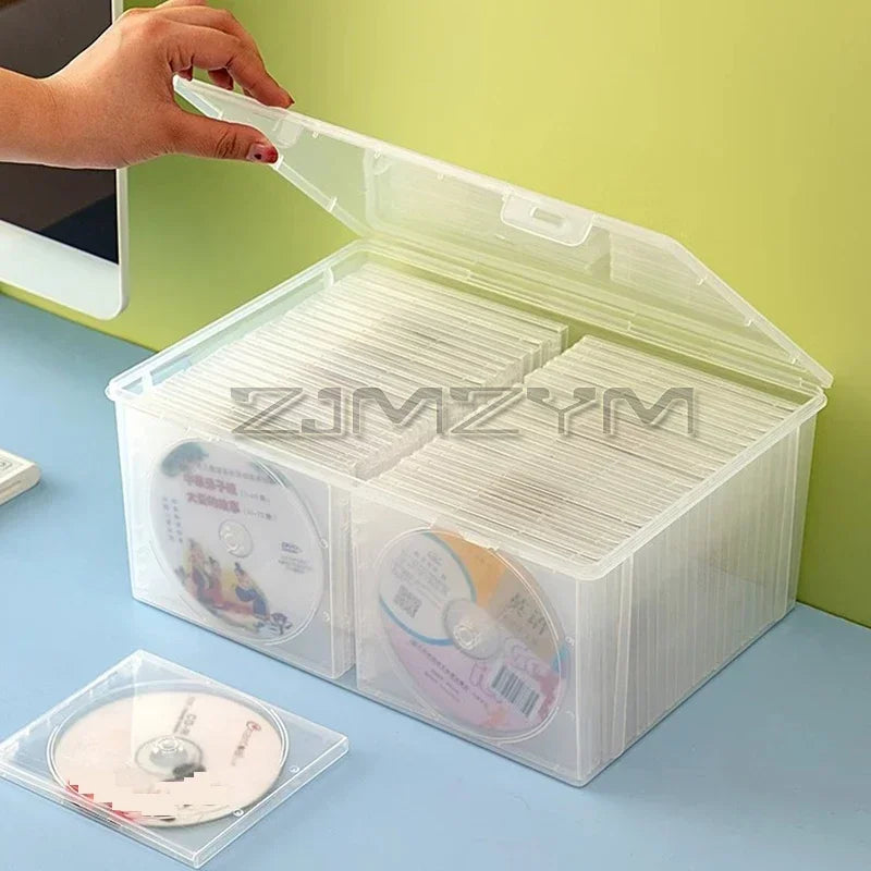 Transparent CD DVD Storage Box – Large Dustproof Organizer