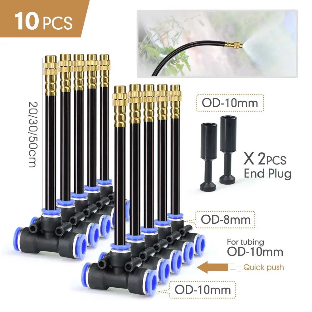 Flexible Brass Misting Nozzle Kit 20/30/50cm – DIY Cooling Spray
