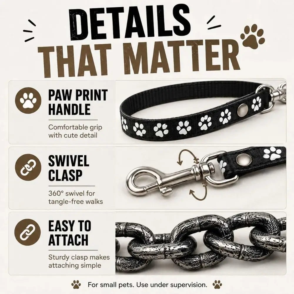 Novelty Fake Chain Dog Leash – Lightweight Photo Prop Lead