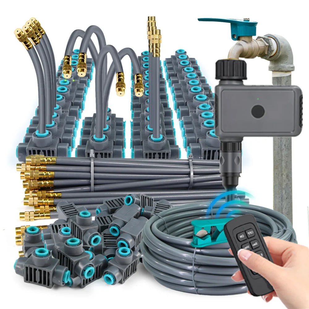 Remote Control Garden Watering Timer & Atomizing Irrigation Kit