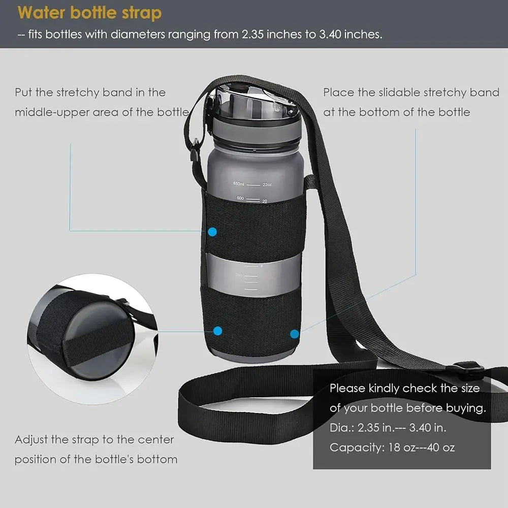 Adjustable Water Bottle Carrier Sling – Hands-Free Shoulder Strap