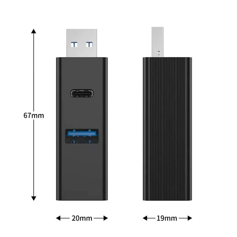 OULLX 4-in-1 USB 3.0 Hub Adapter with Type-C Port | Laptop
