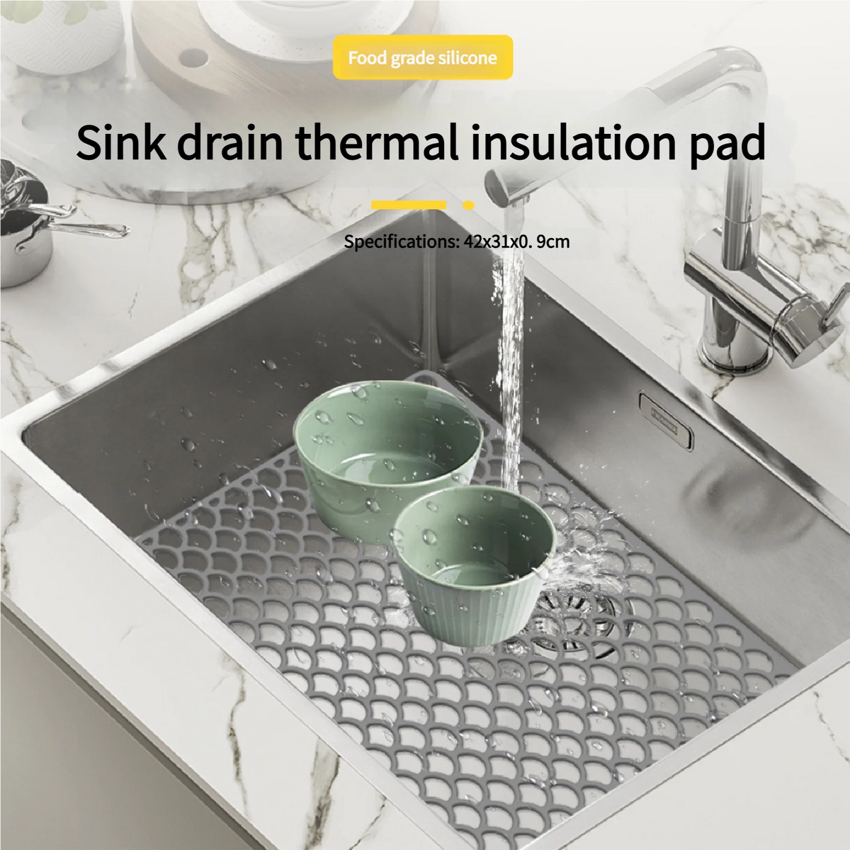 Silicone Sink Mat – Non-Slip Scratch-Protection Drain Pad