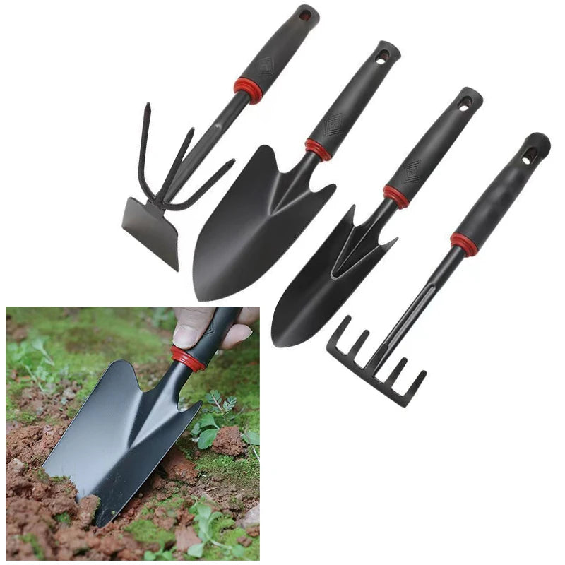 Garden Hoe Shovel & Five-Tooth Rake Set – Rubber Handle