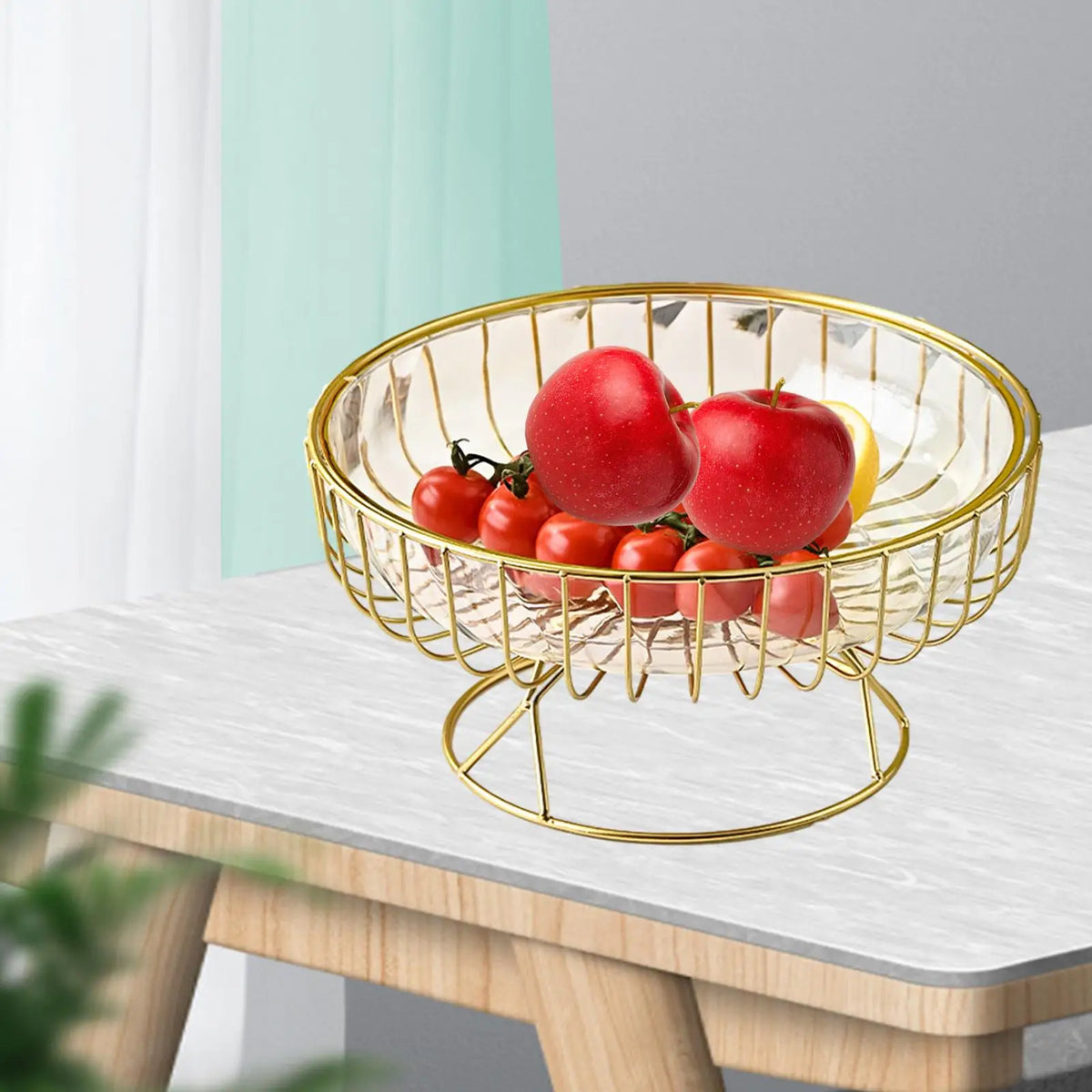 Metal Wire Fruit Basket with Removable Tray | M & L