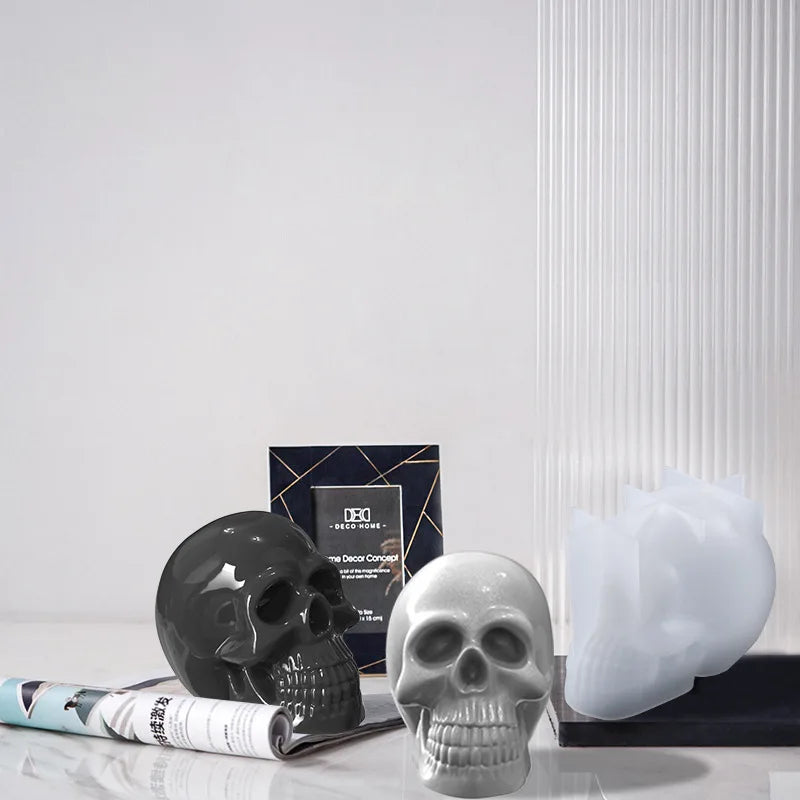 Large 3D Skull Silicone Mold – Candle Soap Epoxy Casting