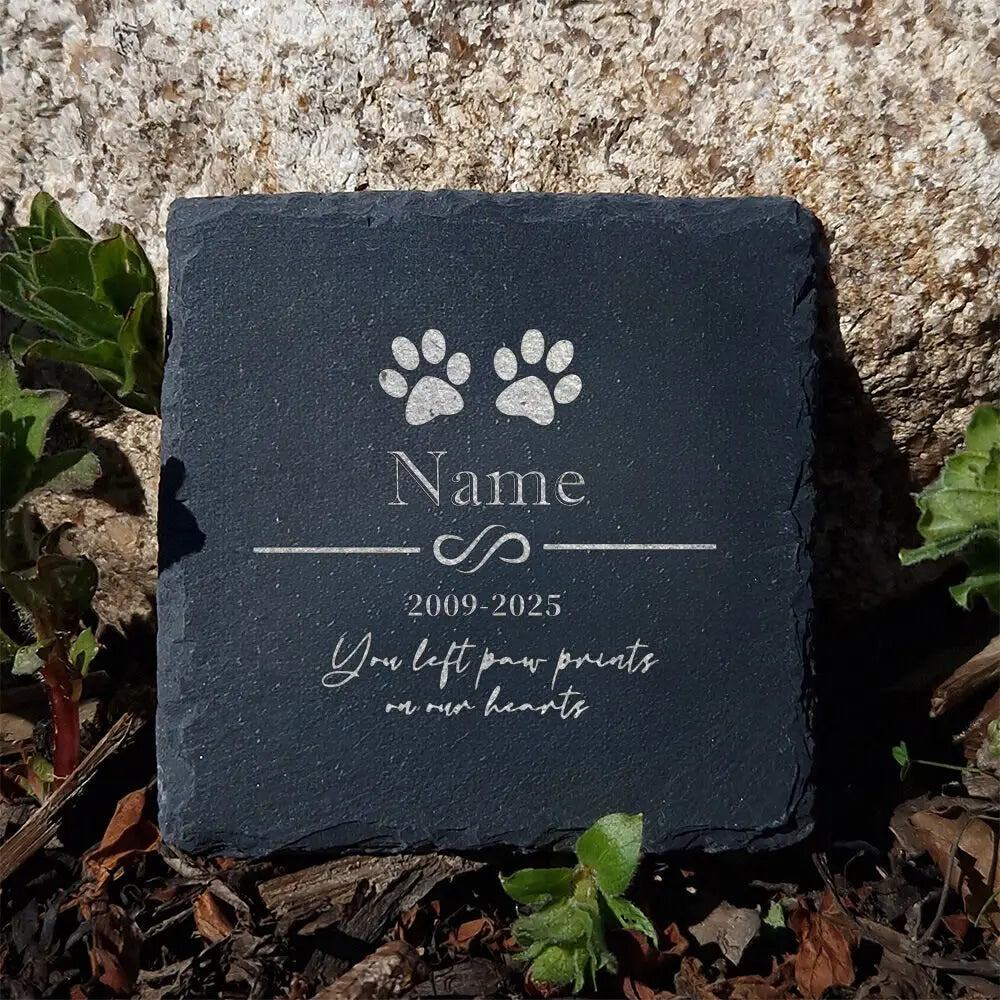 Personalized Dog Memorial Garden Stone | Pawprint Keepsake