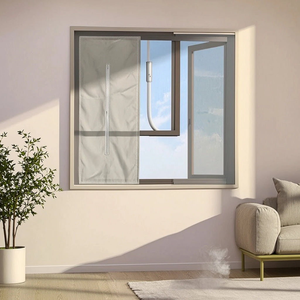 No-Drill Window Seal with Zipper | Portable AC Exhaust Cover
